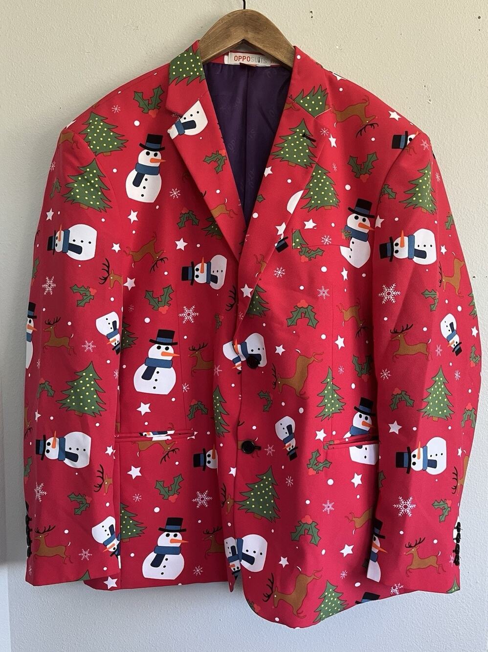 OppoSuits Men Holiday Novelty Blazer Suit Coat Snowman Trees Reindeer Big Sz 52